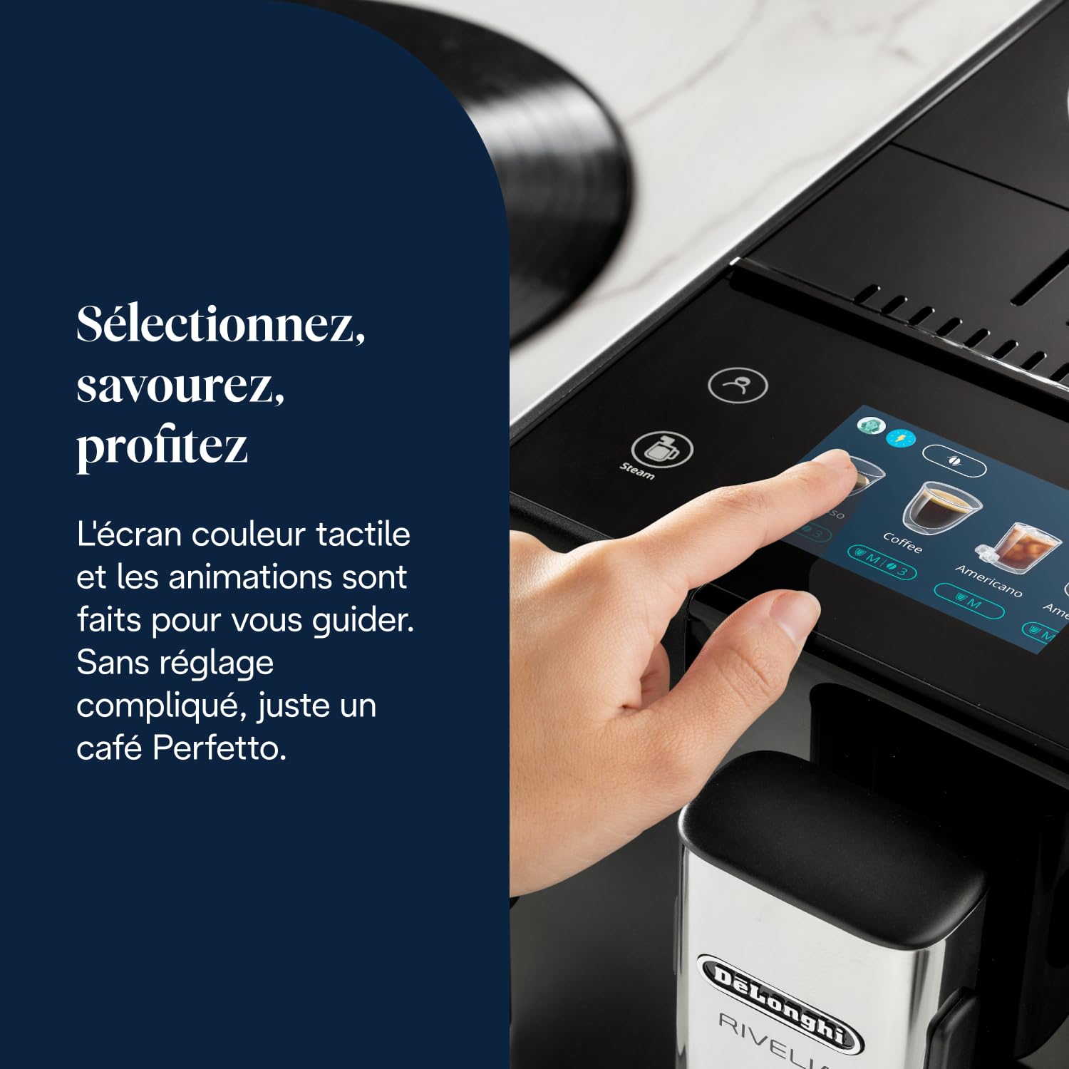 TechCaffe Perfetto Machine à Café Automatique, Mousseur à Lait Classique, Noir