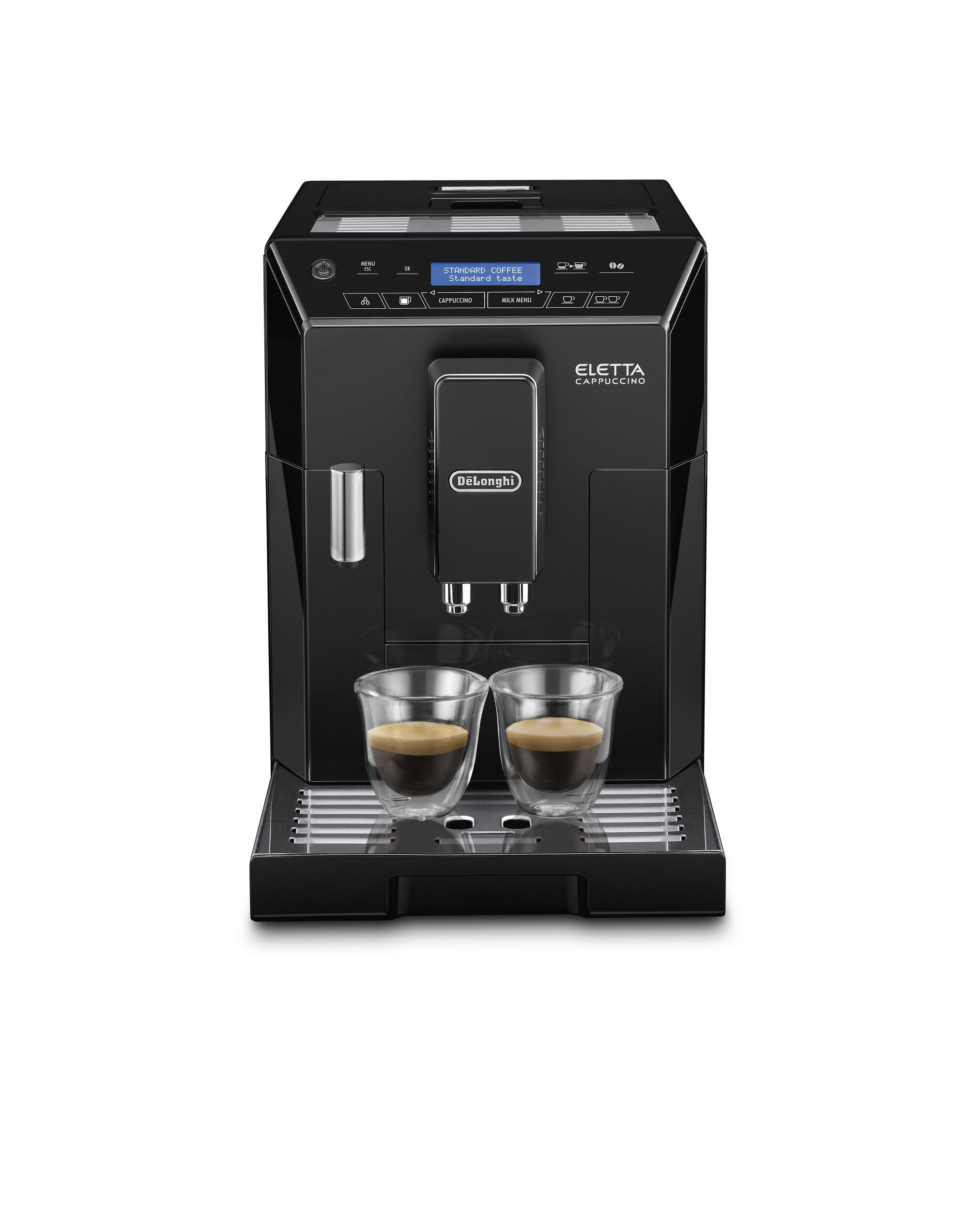TechCaffe Eletta, Machine expresso avec broyeur, technologie exclusive boissons lactées, 2L,Noir