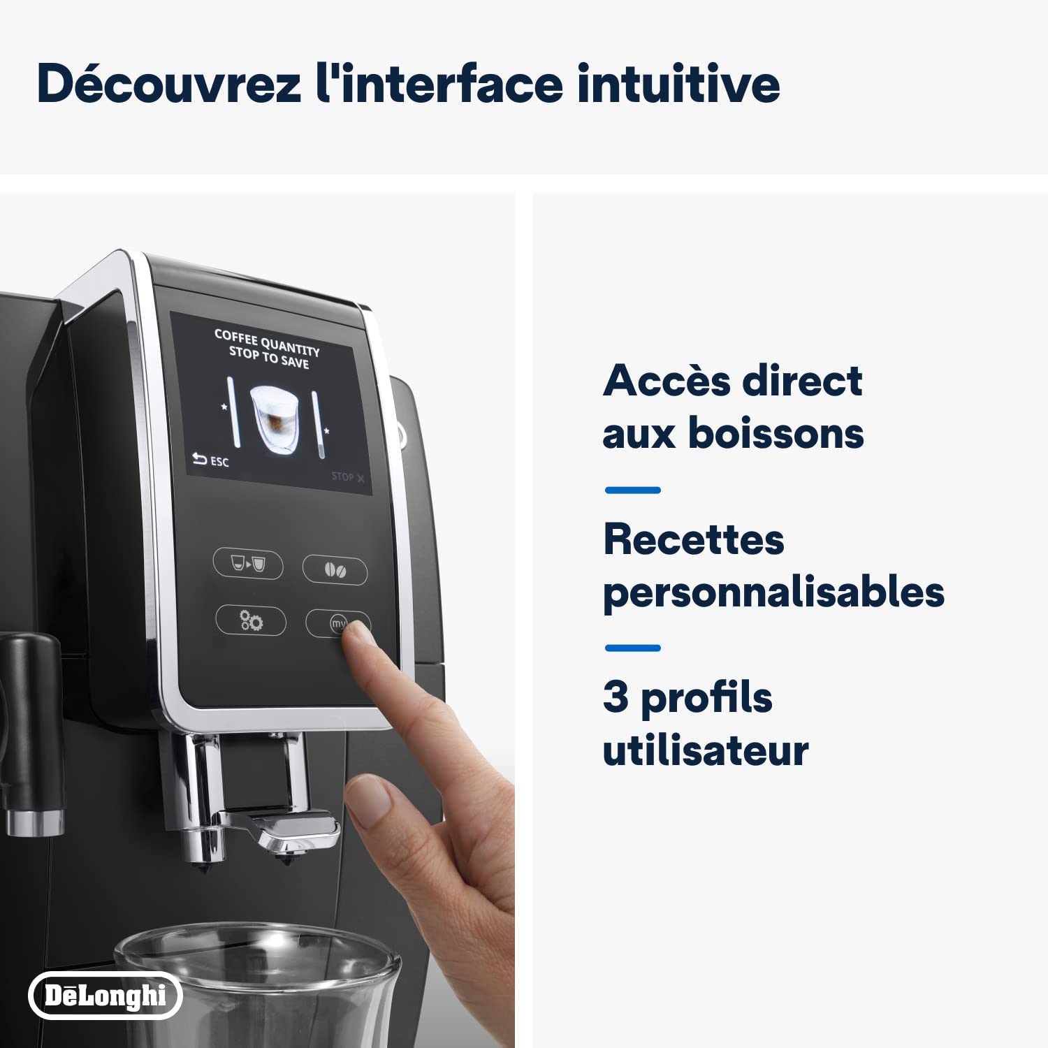 TechCaffe Dinamica Plus, Machine Expresso avec Broyeur, Système LatteCrema,, 1.8l, Noir