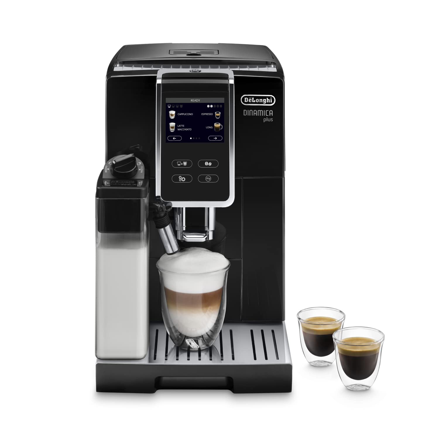 TechCaffe Dinamica Plus, Machine Expresso avec Broyeur, Système LatteCrema,, 1.8l, Noir