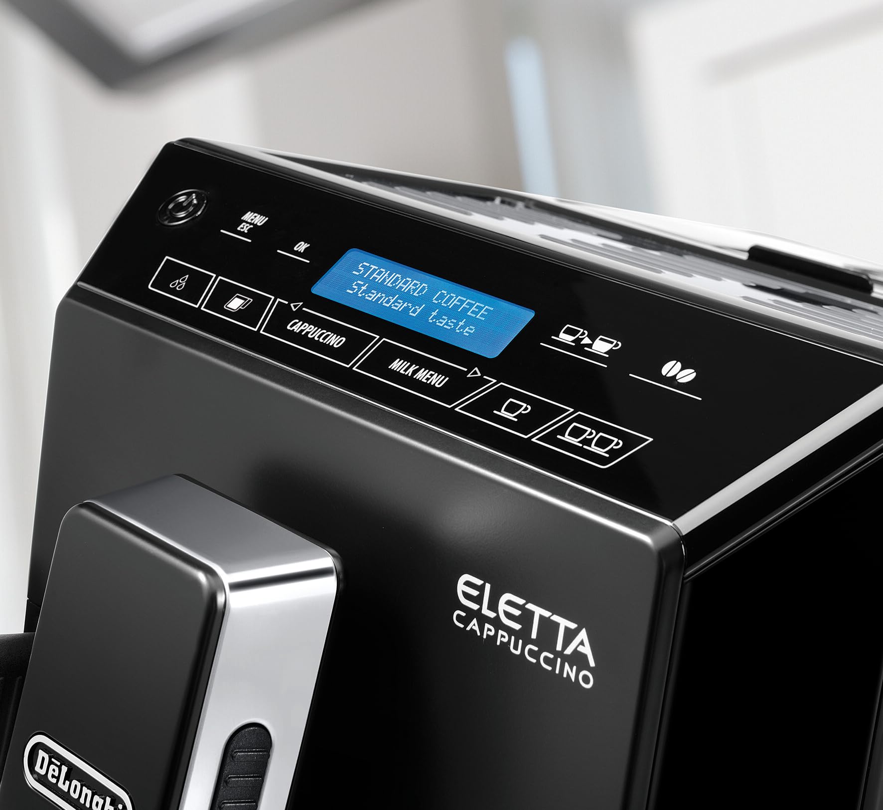 TechCaffe Eletta, Machine expresso avec broyeur, technologie exclusive boissons lactées, 2L,Noir