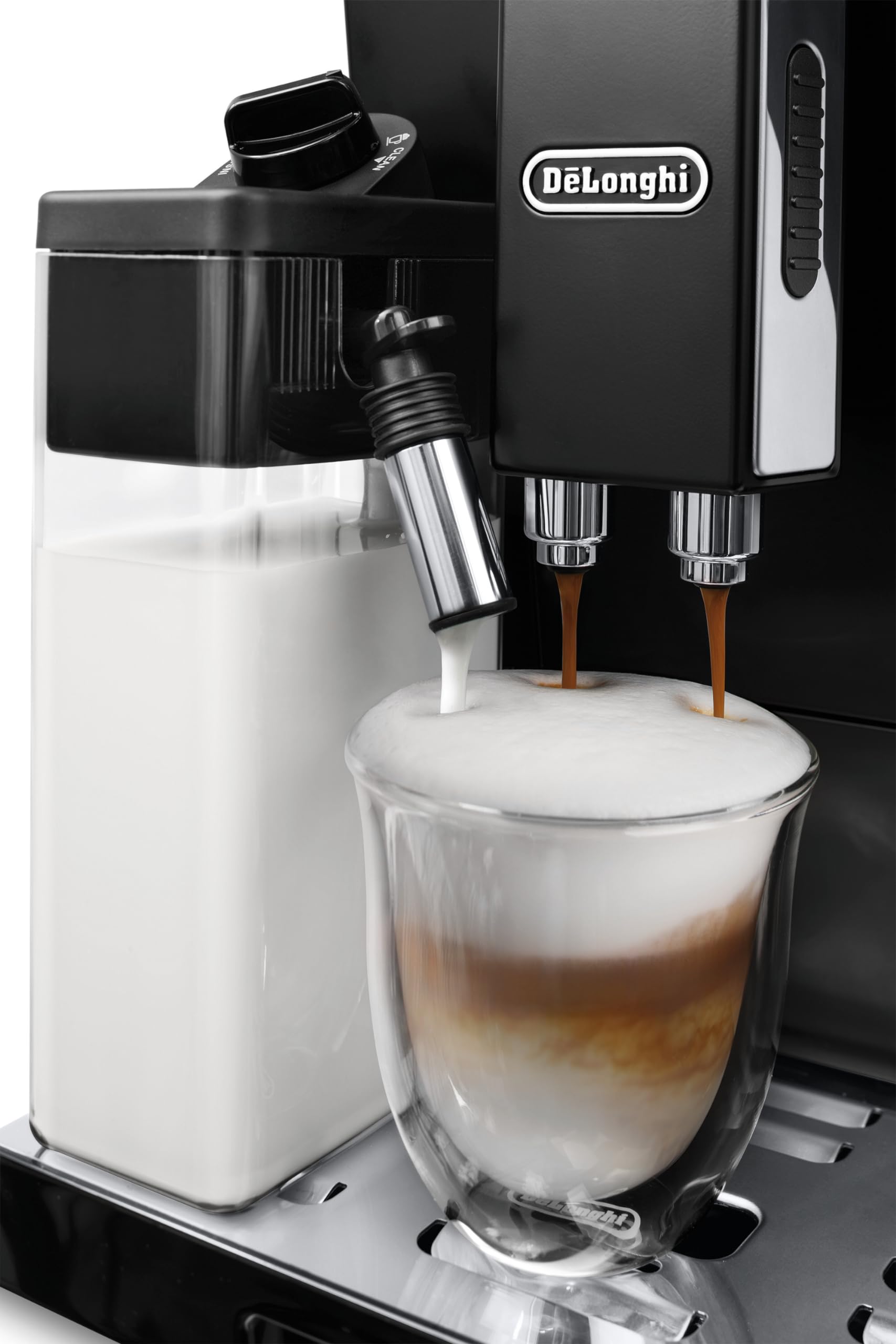 TechCaffe Eletta, Machine expresso avec broyeur, technologie exclusive boissons lactées, 2L,Noir