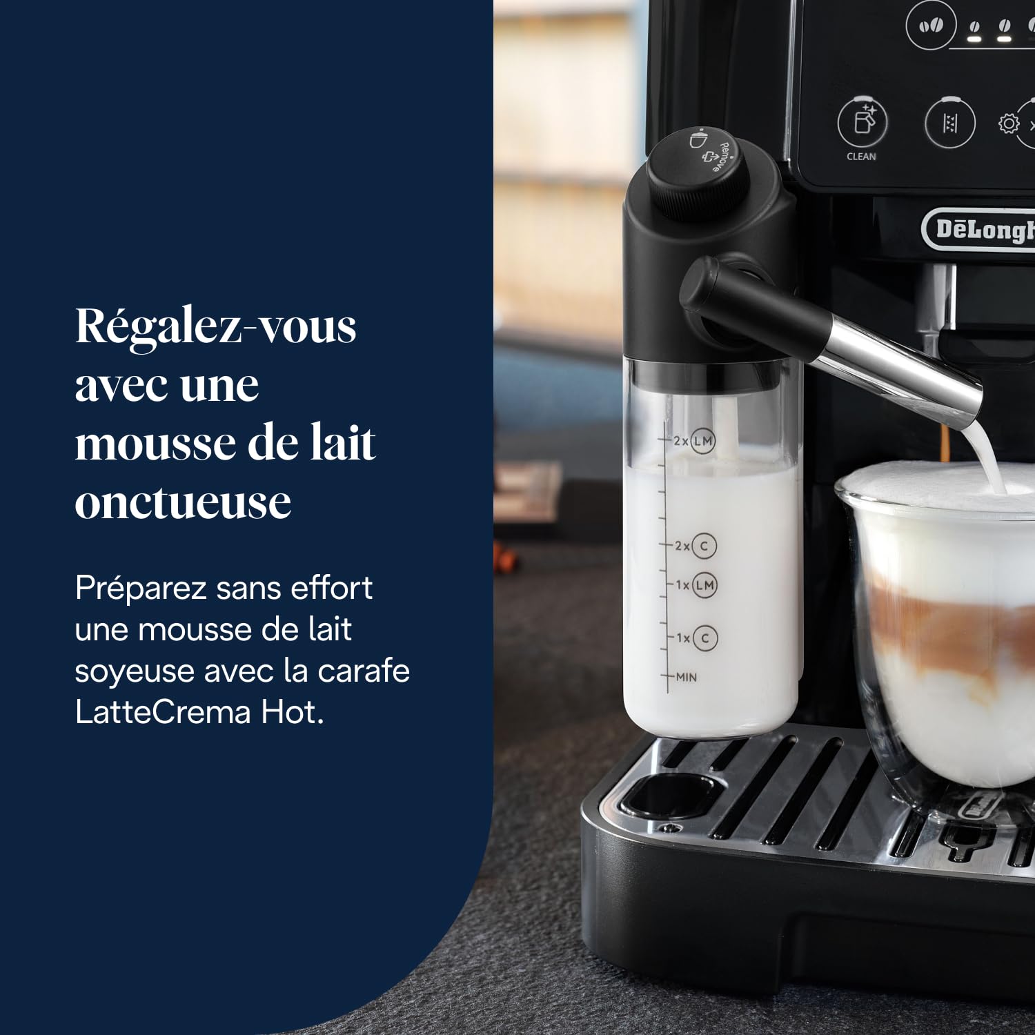 TechCaffe Magnifica Start - Perfetto Machine à Café Automatique avec LatteCrema Mousseur à Lait Automatique, Noir