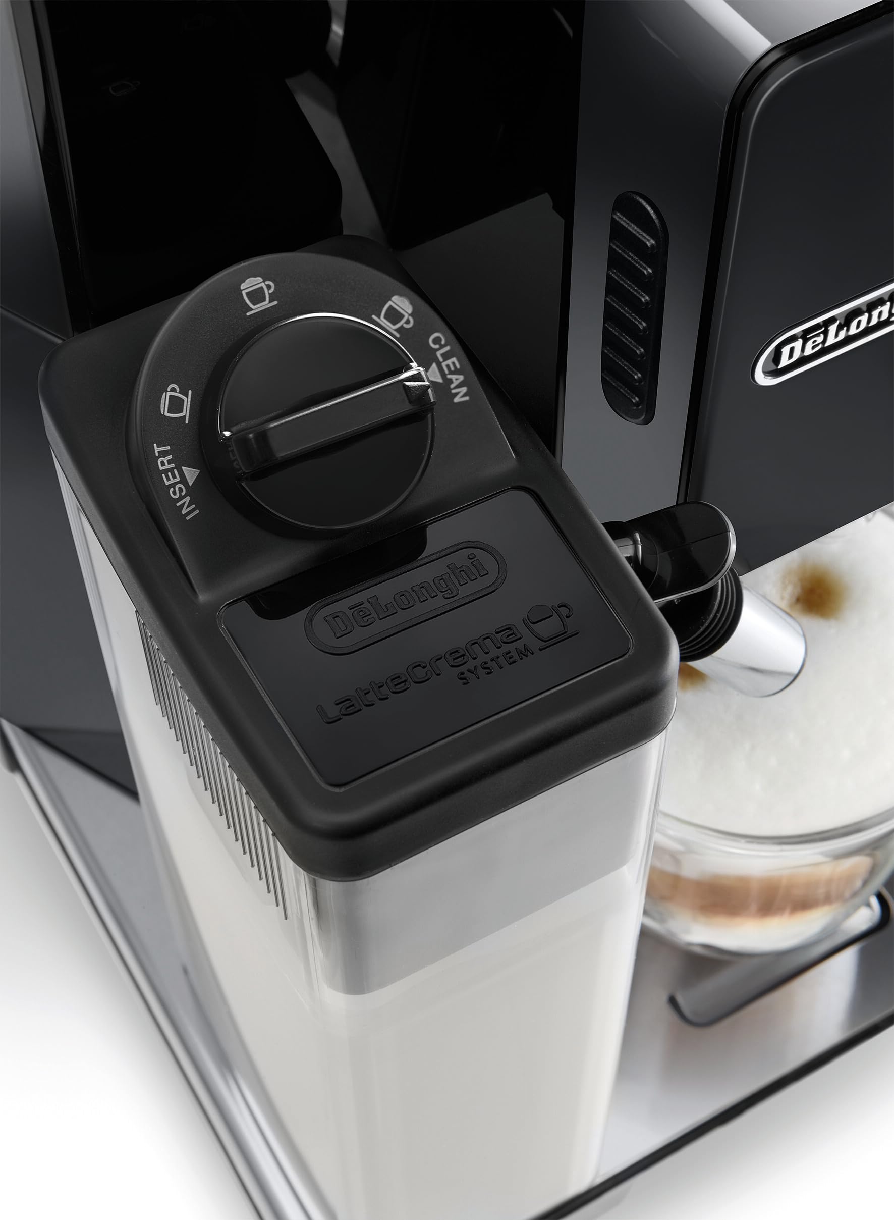 TechCaffe Eletta, Machine expresso avec broyeur, technologie exclusive boissons lactées, 2L,Noir