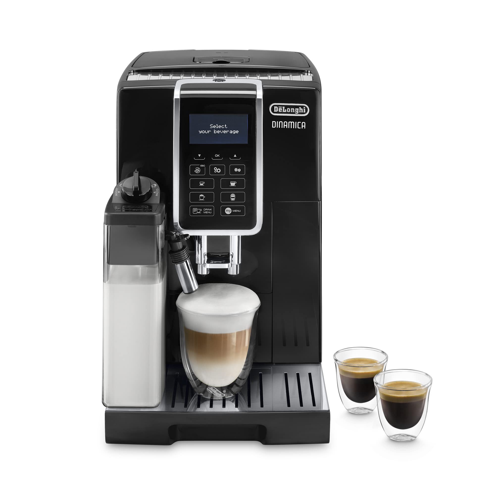 TechCaffe Dinamica Machine a Café Grain Cappuccino et Expresso, 1.8L, Noir