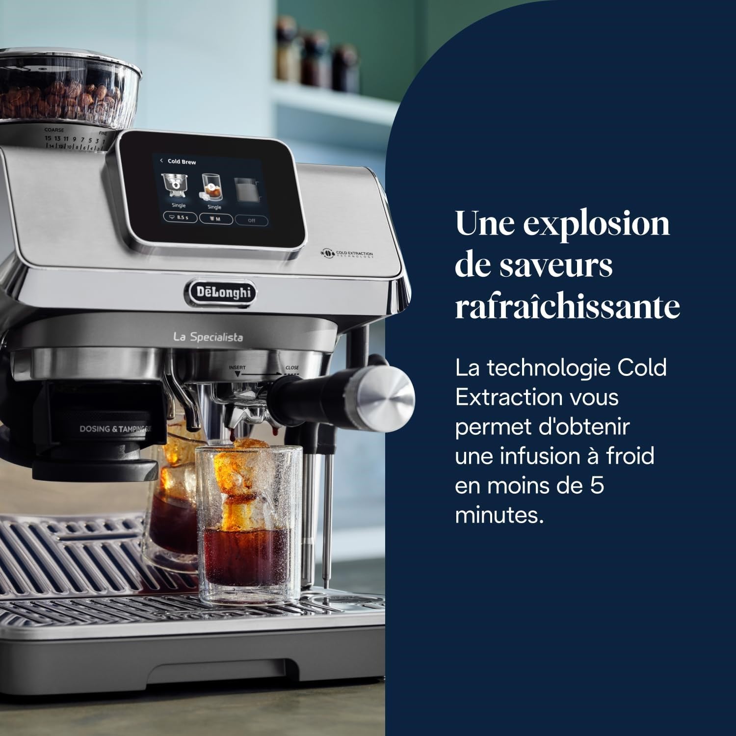 TechCaffe La Specialista Touch Machine à expresso avec moulin à café, fonction Cold Brew, métal