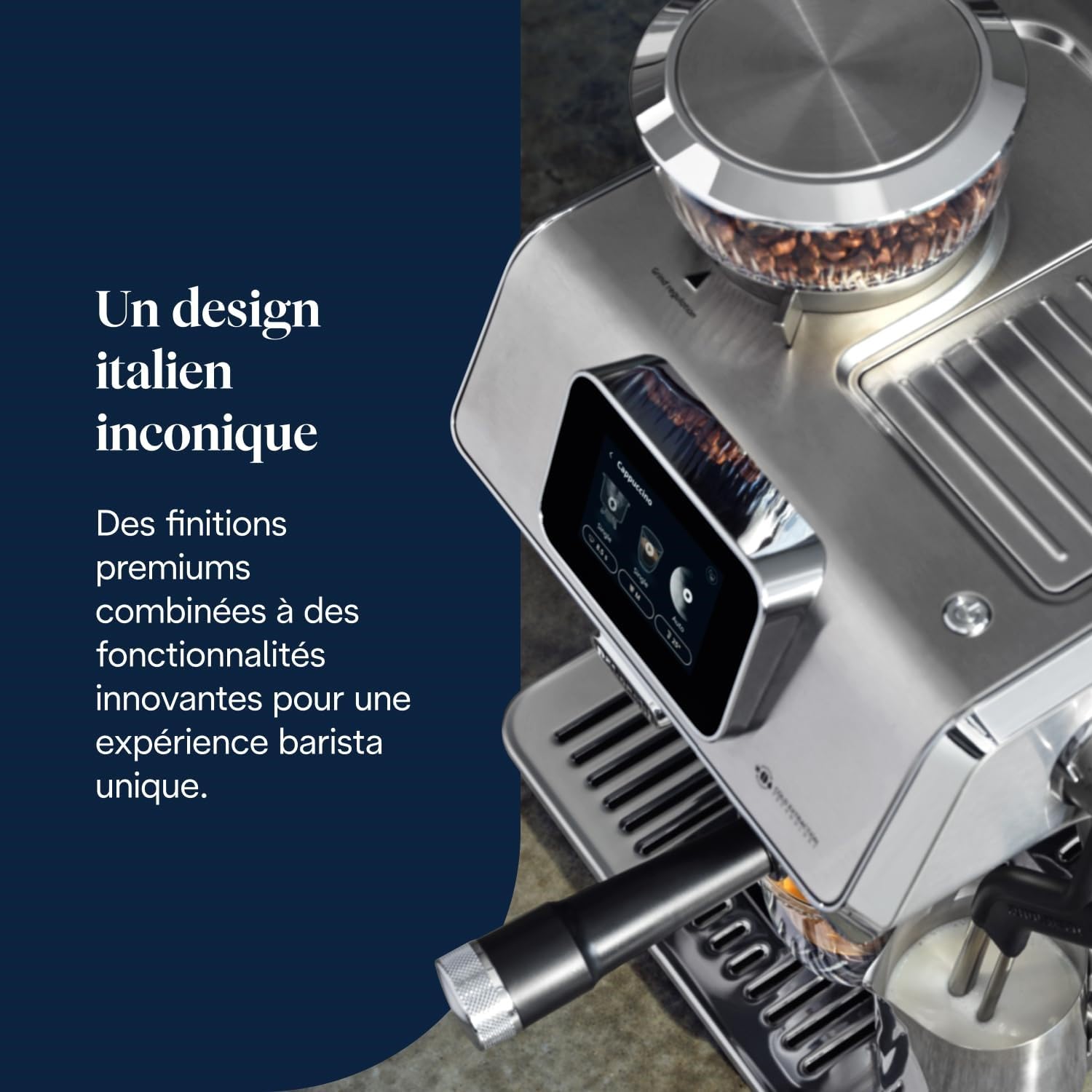 TechCaffe La Specialista Touch Machine à expresso avec moulin à café, fonction Cold Brew, métal