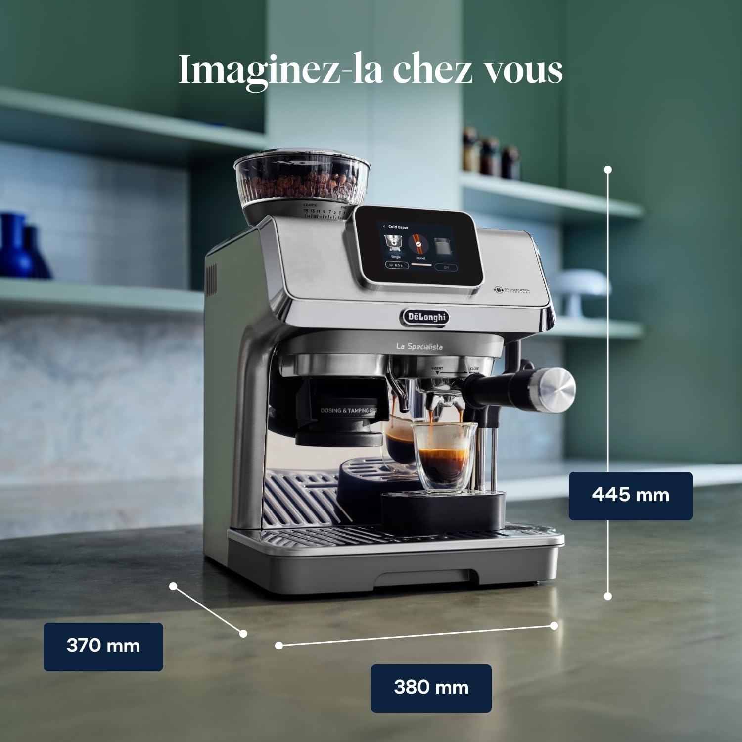 TechCaffe La Specialista Touch Machine à expresso avec moulin à café, fonction Cold Brew, métal