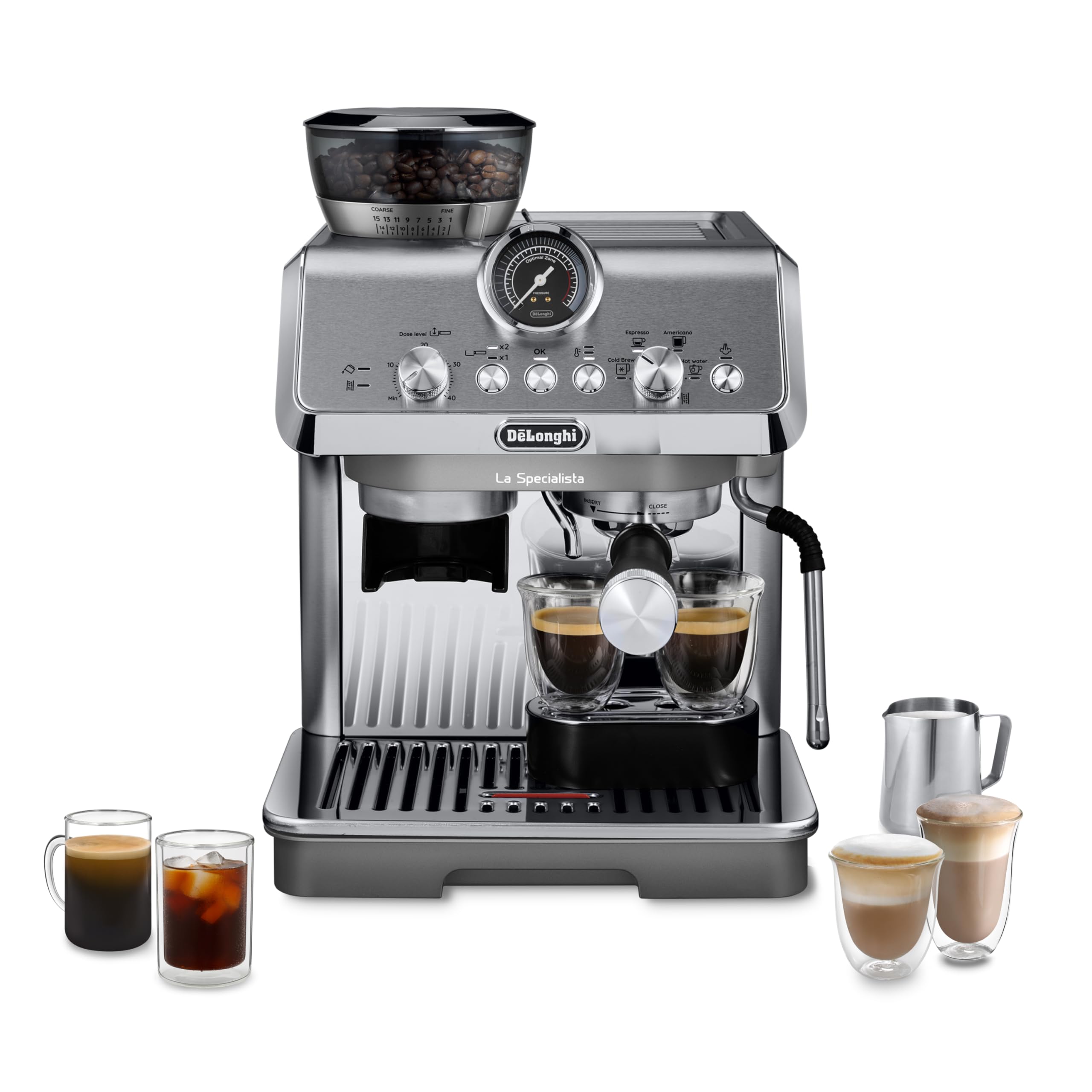 TechCaffe La Specialista Arte Evo, Machine à Café Espresso avec Fonction Cold Brew, Métal
