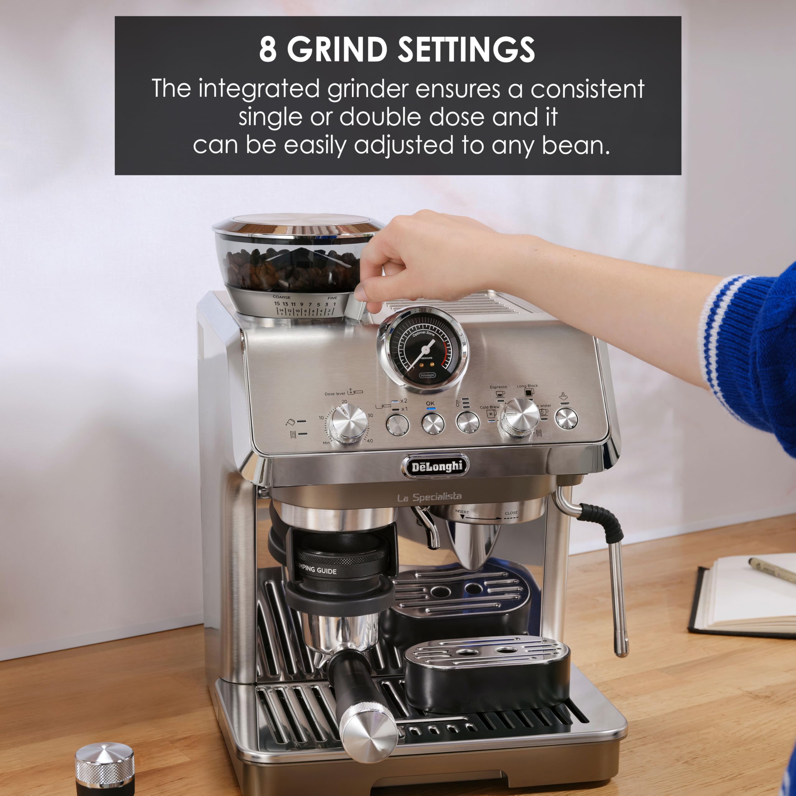 TechCaffe La Specialista Arte Evo, Machine à Café Espresso avec Fonction Cold Brew, Métal